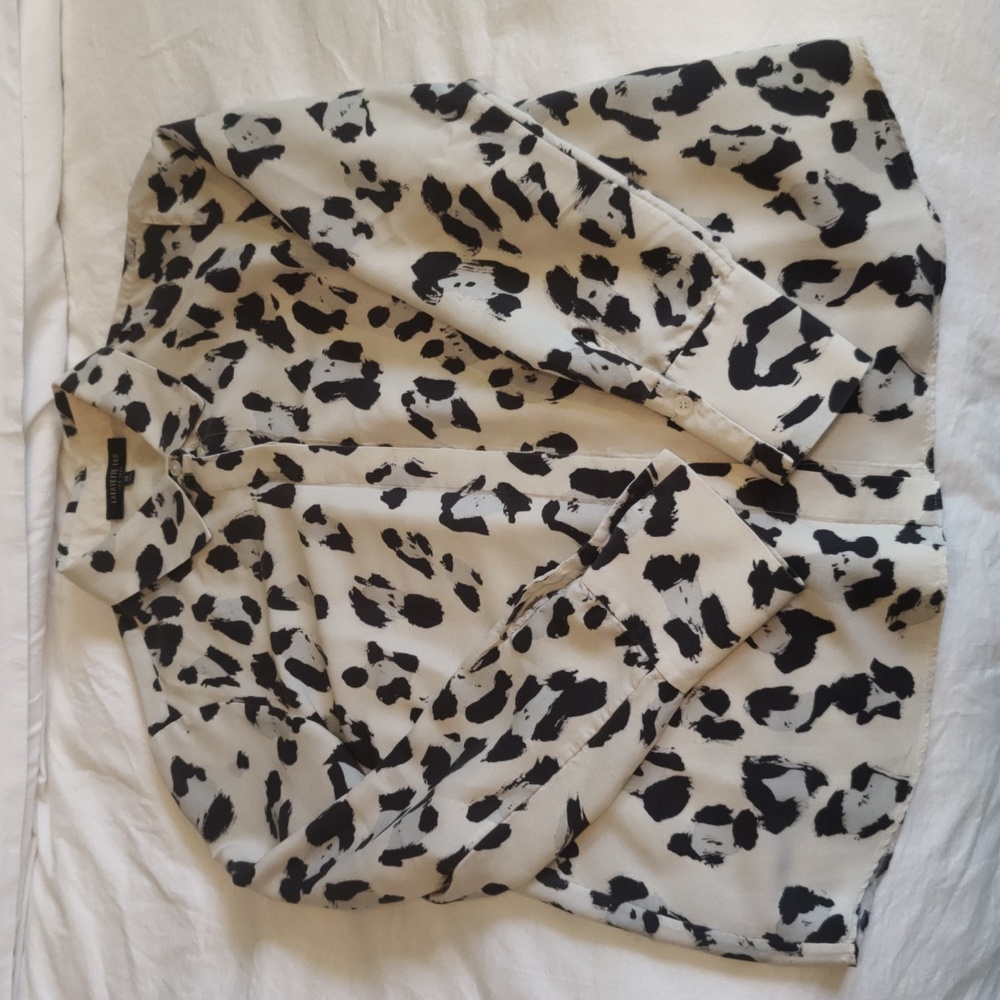 Lafayette 148 Leopard Button Down